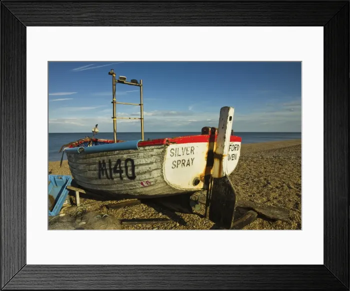 Framed Print : Fishing boat and nets on the seafront shingle beach of this popular unspoiled seaside town, Aldeburgh, Suffolk, England, United Kingdom, Europe Framed Print : Fishing boat and nets on the seafront shingle beach of this popular unspoiled seaside town, Aldeburgh, Suffolk, England, United Kingdom, Europe