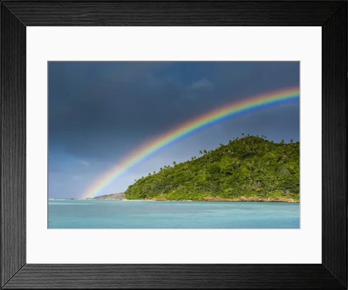 Framed Print : Incredble rainbow over an islet off Ofu Island, Manua Island group, American Samoa, South Pacific, Pacific Framed Print : Incredble rainbow over an islet off Ofu Island, Manua Island group, American Samoa, South Pacific, Pacific