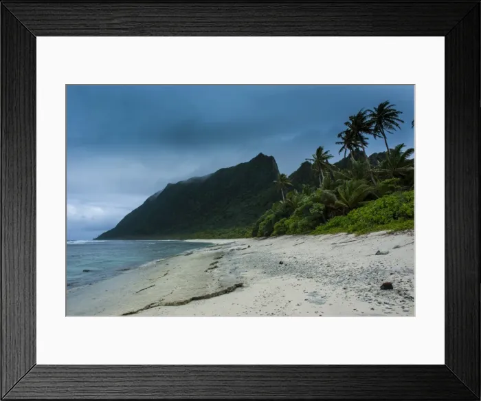 Framed Print : White sand beach on Ofu Island, Manua Island group, American Samoa, South Pacific, Pacific Framed Print : White sand beach on Ofu Island, Manua Island group, American Samoa, South Pacific, Pacific