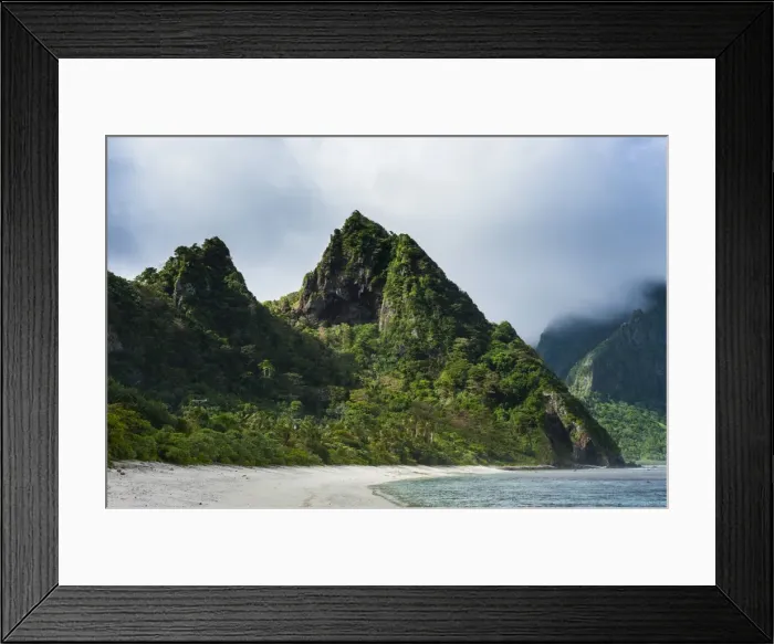 Framed Print : White sand beach on Ofu Island, Manua Island group, American Samoa, South Pacific, Pacific Framed Print : White sand beach on Ofu Island, Manua Island group, American Samoa, South Pacific, Pacific