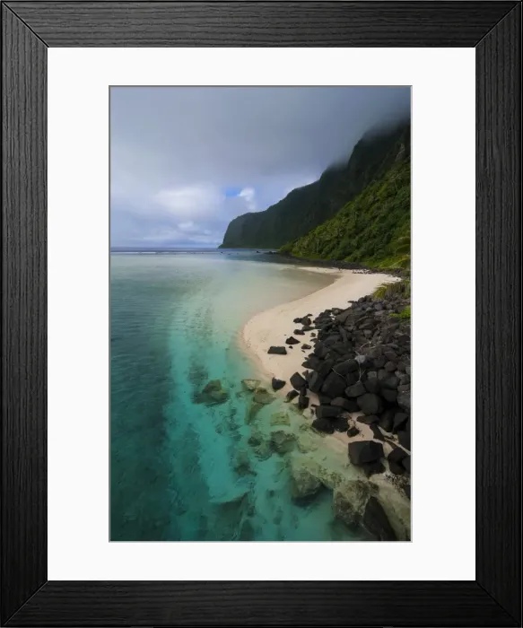 Framed Print : Turquoise water and white sand beach on Ofu Island, Manua Island group, American Samoa, South Pacific, Pacific Framed Print : Turquoise water and white sand beach on Ofu Island, Manua Island group, American Samoa, South Pacific, Pacific