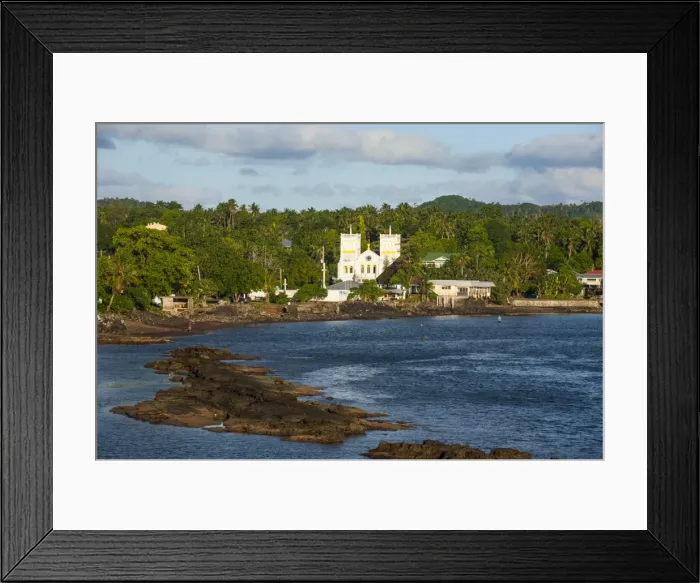 Framed Print : Church in the tropical surroundings, Tutuila Island, American Samoa, South Pacific, Pacific Framed Print : Church in the tropical surroundings, Tutuila Island, American Samoa, South Pacific, Pacific
