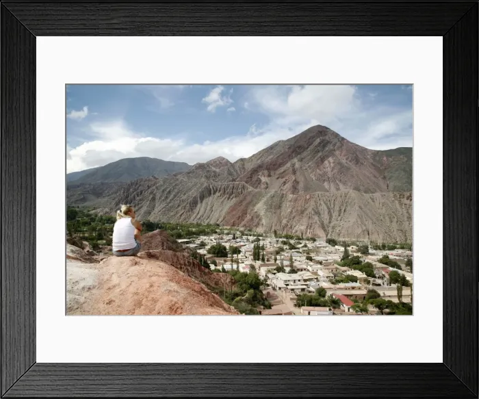 Framed Print : View over Purmamarca from the Camino de los Colorados trail, Quebrada de Humahuaca, UNESCO World Heritage Site, Jujuy Province, Argentina, South America Framed Print : View over Purmamarca from the Camino de los Colorados trail, Quebrada de Humahuaca, UNESCO World Heritage Site, Jujuy Province, Argentina, South America