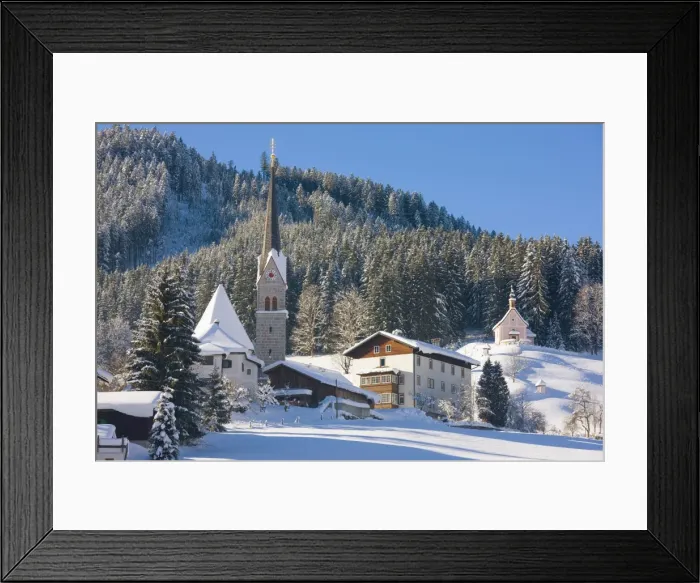 Framed Print : Gosau in winter, Gosau, Salzkammergut, Austria, Europe Framed Print : Gosau in winter, Gosau, Salzkammergut, Austria, Europe