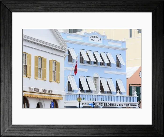 Framed Print : Victoria Block on Front Street in Hamilton City, Pembroke Parish, Bermuda, Central America Framed Print : Victoria Block on Front Street in Hamilton City, Pembroke Parish, Bermuda, Central America