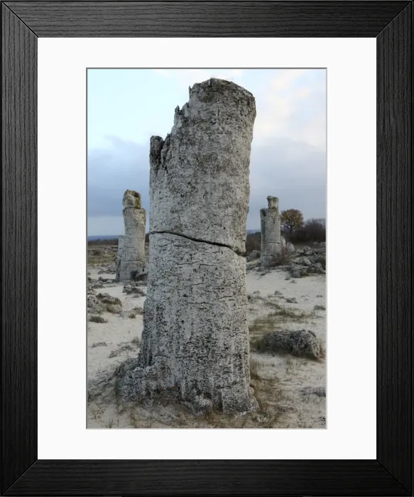 Framed Print : Rock formation at the 50 million year old Stone Forest (Pobiti Kamani), protected national monument, in Varna Province, Bulgaria, Europe Framed Print : Rock formation at the 50 million year old Stone Forest (Pobiti Kamani), protected national monument, in Varna Province, Bulgaria, Europe
