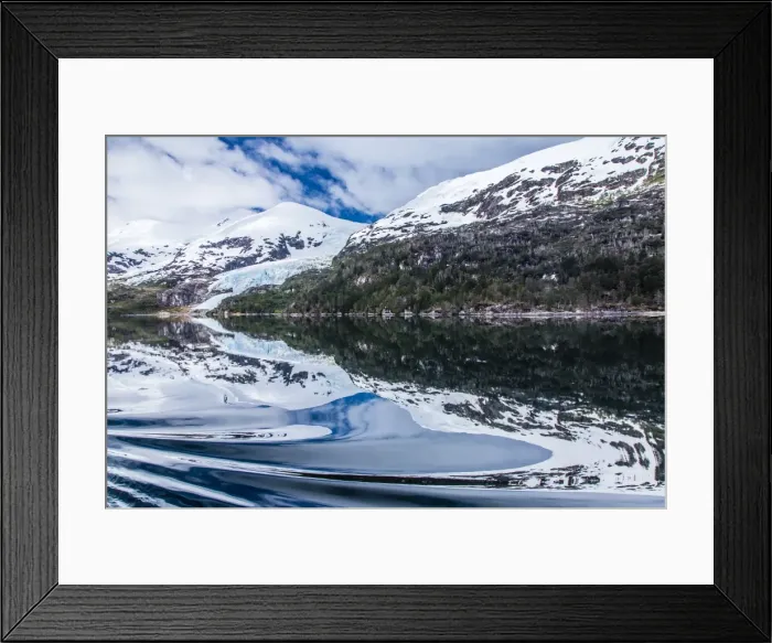 Framed Print : Reflections in calm water in the Strait of Magellan, Patagonia, Chile, South America Framed Print : Reflections in calm water in the Strait of Magellan, Patagonia, Chile, South America
