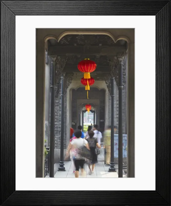 Framed Print : People walking along corridor at Chen Clan Academy, Guangzhou, Guangdong, China, Asia Framed Print : People walking along corridor at Chen Clan Academy, Guangzhou, Guangdong, China, Asia