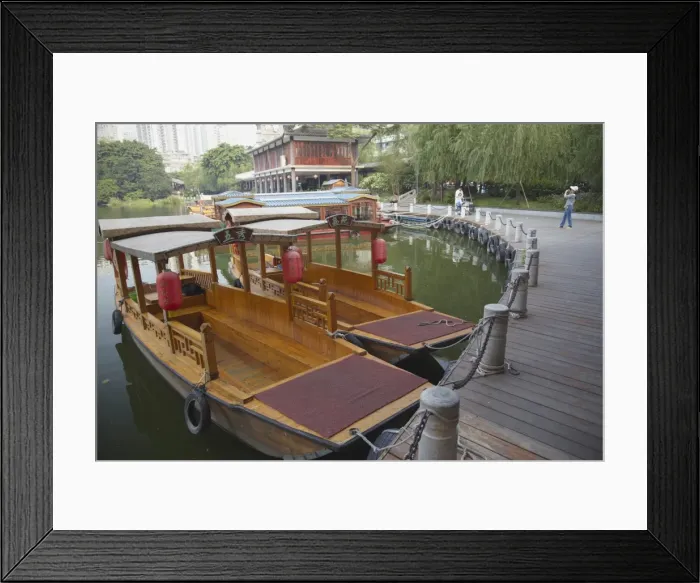Framed Print : Wooden boats at Liwan Park, Guangzhou, Guangdong, China, Asia Framed Print : Wooden boats at Liwan Park, Guangzhou, Guangdong, China, Asia