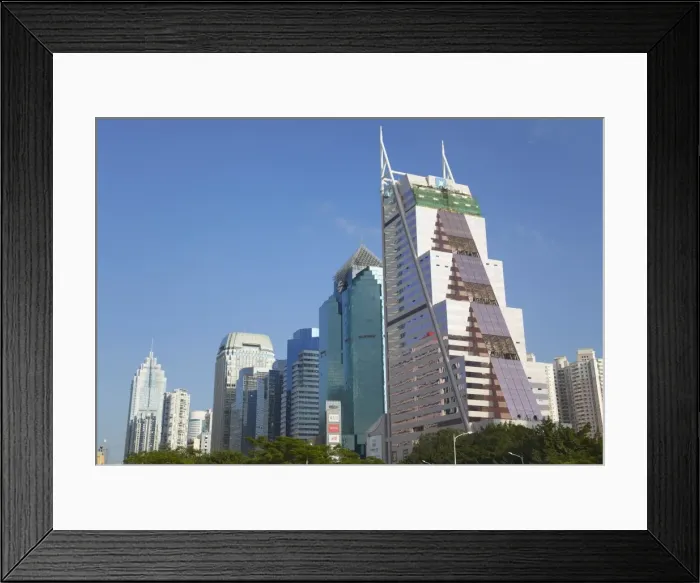 Framed Print : Skyscrapers in downtown Shenzhen, Guangdong, China, Asia Framed Print : Skyscrapers in downtown Shenzhen, Guangdong, China, Asia