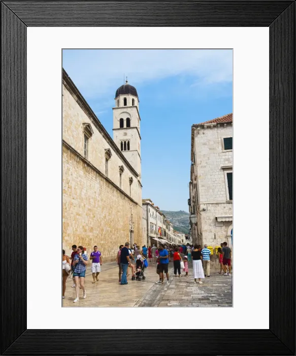 Framed Print : Tourists on Stradun and the Franciscan Monastery, Dubrovnik Old Town, UNESCO World Heritage Site, Dubrovnik, Croatia, Europe Framed Print : Tourists on Stradun and the Franciscan Monastery, Dubrovnik Old Town, UNESCO World Heritage Site, Dubrovnik, Croatia, Europe