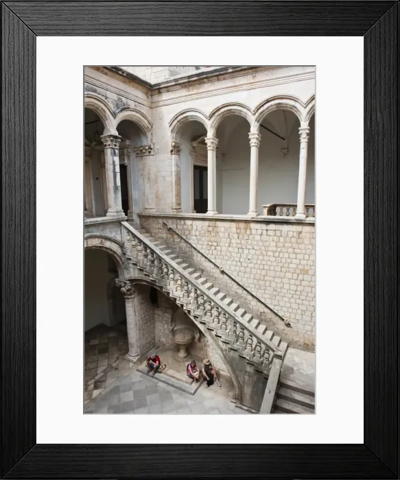 Framed Print : Tourists by the staircase inside the Rectors Palace, Dubrovnik, Croatia, Europe Framed Print : Tourists by the staircase inside the Rectors Palace, Dubrovnik, Croatia, Europe