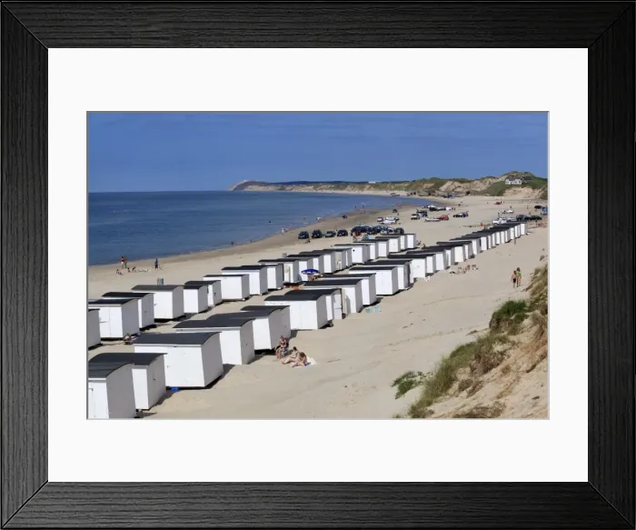 Framed Print : Beach huts on North Sea coast, Lokken, Jutland, Denmark, Scandinavia, Europe Framed Print : Beach huts on North Sea coast, Lokken, Jutland, Denmark, Scandinavia, Europe