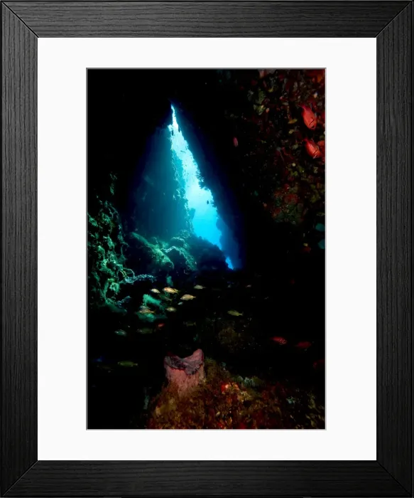 Framed Print : Swim through, Dominica, West Indies, Caribbean, Central America Framed Print : Swim through, Dominica, West Indies, Caribbean, Central America