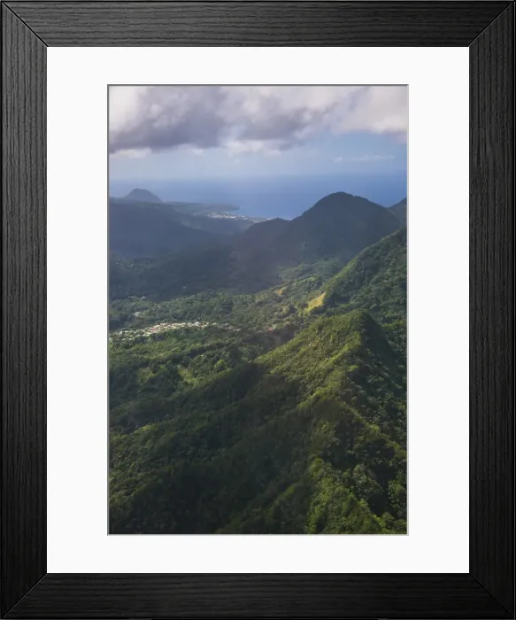 Framed Print : Aerial of Dominica, West Indies, Caribbean, Central America Framed Print : Aerial of Dominica, West Indies, Caribbean, Central America