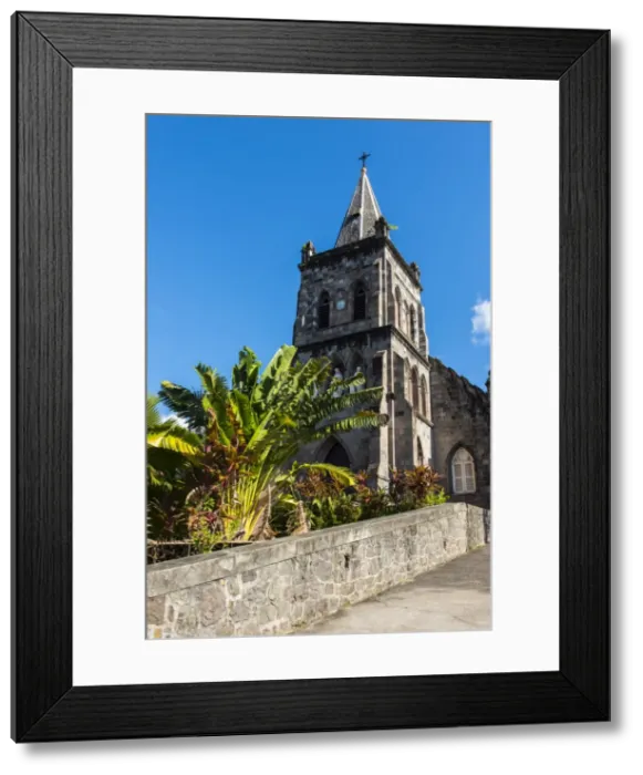 Framed Print : Anglican church in Roseau capital of Dominica, West Indies, Caribbean, Central America