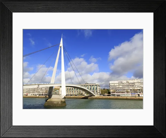 Framed Print : Pedestrian bridge over the Commerce Basin, Le Havre, Normandy, France, Europe Framed Print : Pedestrian bridge over the Commerce Basin, Le Havre, Normandy, France, Europe