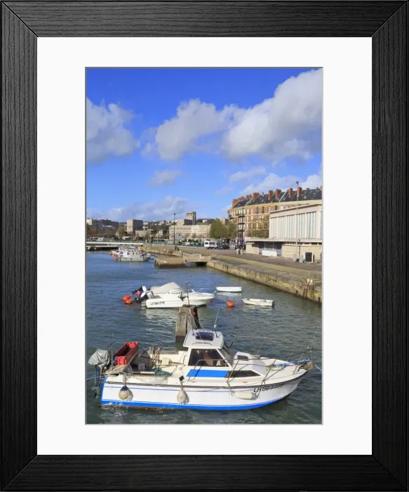 Framed Print : Boats in Saint Francois Quarter, Le Havre, Normandy, France, Europe Framed Print : Boats in Saint Francois Quarter, Le Havre, Normandy, France, Europe