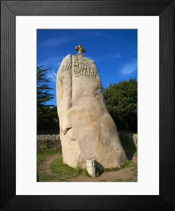 Framed Print : Saint Uzec standing stone, Menhir, Pleumeur Bodou, Cotes d Armor, Brittany, France, Europe Framed Print : Saint Uzec standing stone, Menhir, Pleumeur Bodou, Cotes d Armor, Brittany, France, Europe