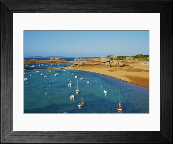 Framed Print : Beach of Tregastel, Cote de Granit Rose, Cotes d Armor, Brittany, France, Europe Framed Print : Beach of Tregastel, Cote de Granit Rose, Cotes d Armor, Brittany, France, Europe