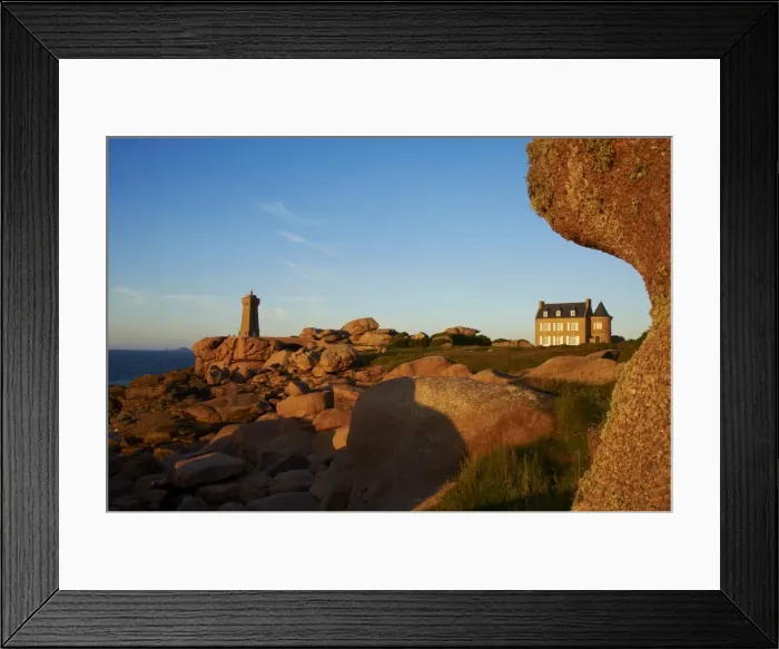 Framed Print : Pointe de Squewel and Mean Ruz Lighthouse, littoral house, Men Ruz, Ploumanach, Cote de Granit Rose, Cotes d Armor, Brittany, France, Europe Framed Print : Pointe de Squewel and Mean Ruz Lighthouse, littoral house, Men Ruz, Ploumanach, Cote de Granit Rose, Cotes d Armor, Brittany, France, Europe