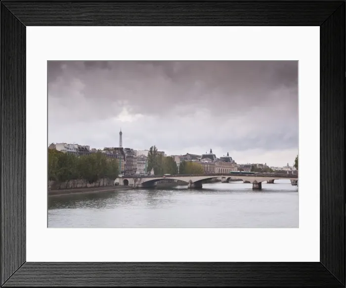 Framed Print : Looking down the River Seine in Paris on a rainy day, Paris, France, Europe Framed Print : Looking down the River Seine in Paris on a rainy day, Paris, France, Europe