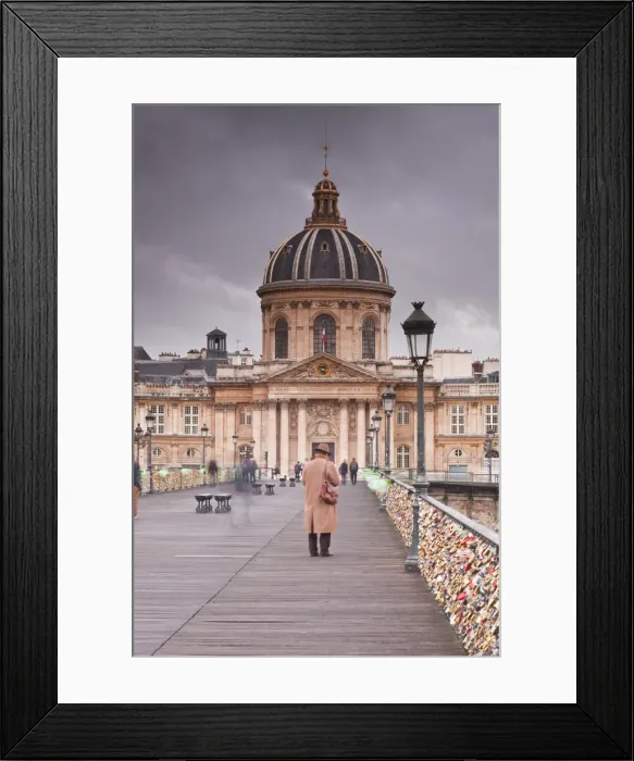 Framed Print : Morning commuters on the Pont Des Arts, Paris, France, Europe Framed Print : Morning commuters on the Pont Des Arts, Paris, France, Europe