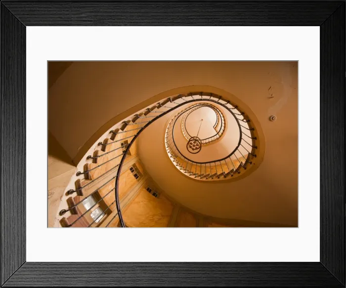 Framed Print : A spiral staircase in Galerie Vivienne, Paris, France, Europe