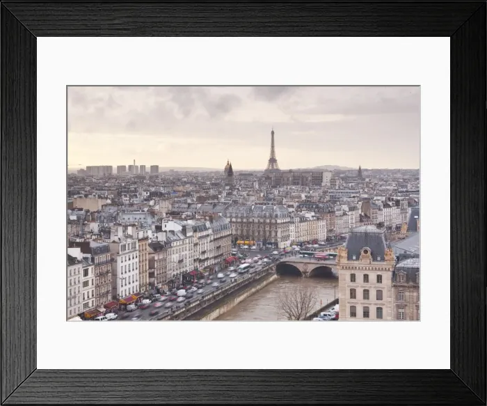 Framed Print : The city of Paris as seen from Notre Dame cathedral, Paris, France, Europe Framed Print : The city of Paris as seen from Notre Dame cathedral, Paris, France, Europe