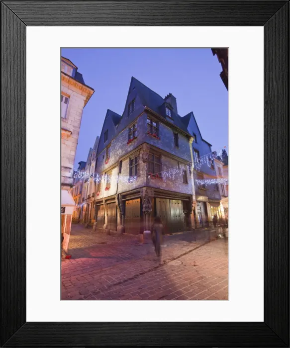 Framed Print : An old house in Vieux Tours with Christmas lights, Tours, Indre-et-Loire, France, Europe Framed Print : An old house in Vieux Tours with Christmas lights, Tours, Indre-et-Loire, France, Europe