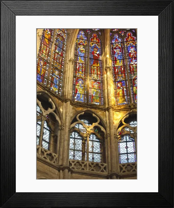 Framed Print : Stained glass windows inside Saint Pierre church abbey in Chartres, Eure-et-Loir, Centre, France, Europe Framed Print : Stained glass windows inside Saint Pierre church abbey in Chartres, Eure-et-Loir, Centre, France, Europe