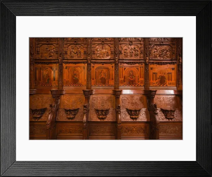 Framed Print : The choir stalls in Saint Denis basilica, Paris, France, Europe Framed Print : The choir stalls in Saint Denis basilica, Paris, France, Europe