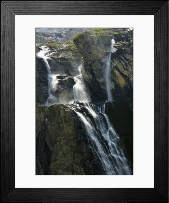 Framed Print : Waterfalls at the Cirque de Gavarnie, Pyrenees National Park, Hautes-Pyrenees, France, Europe