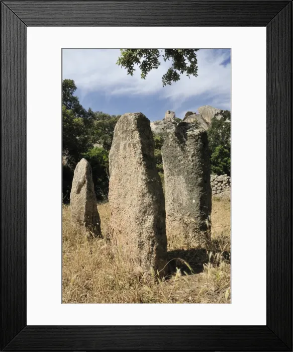 Framed Print : Rinaju Alignment of neolithic menhirs erected around 6500 years ago at Cauria, Corsica, France, Europe Framed Print : Rinaju Alignment of neolithic menhirs erected around 6500 years ago at Cauria, Corsica, France, Europe
