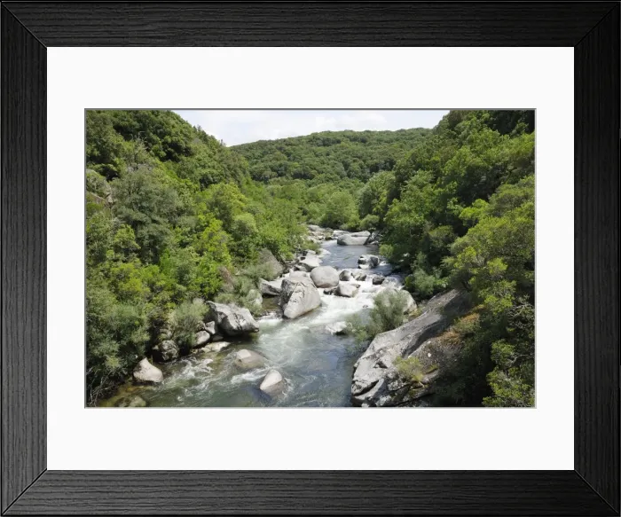 Framed Print : River Taravo flowing down from Corsicas National Park (Parc Naturel Regional de Corse) through Mediterranean forest, Corsica, France, Europe Framed Print : River Taravo flowing down from Corsicas National Park (Parc Naturel Regional de Corse) through Mediterranean forest, Corsica, France, Europe