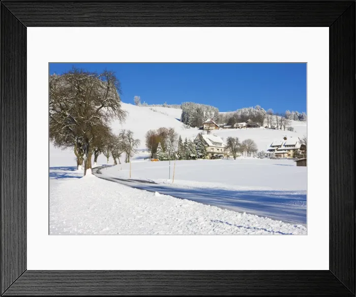 Framed Print : Black Forest farmhouses in winter near Sankt Peter (Saint Peter), Black Forest, Baden-Wurttemberg, Germany, Europe Framed Print : Black Forest farmhouses in winter near Sankt Peter (Saint Peter), Black Forest, Baden-Wurttemberg, Germany, Europe