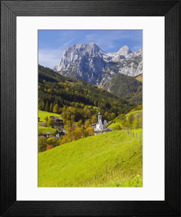 Framed Print : View of Ramsau in autumn, near Berchtesgaden, Bavaria, Germany, Europe Framed Print : View of Ramsau in autumn, near Berchtesgaden, Bavaria, Germany, Europe