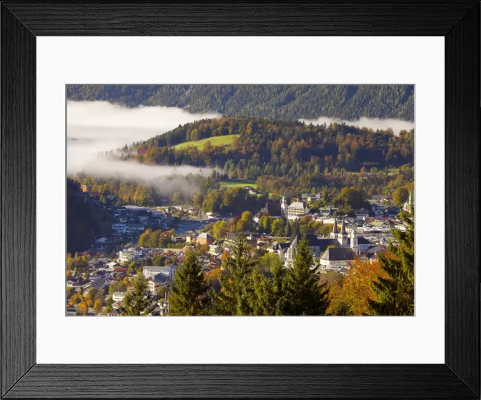 Framed Print : View over Berchtesgaden in autumn, Berchtesgaden, Bavaria, Germany, Europe Framed Print : View over Berchtesgaden in autumn, Berchtesgaden, Bavaria, Germany, Europe