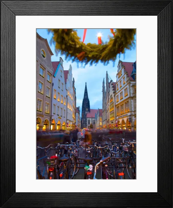 Framed Print : View of Prinzipalmarkt at Christmas, Munster, North Rhine-Westphalia, Germany, Europe Framed Print : View of Prinzipalmarkt at Christmas, Munster, North Rhine-Westphalia, Germany, Europe