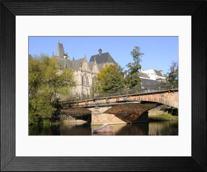 Framed Print : Bridge over the Lahn River and medieval Old University buildings, Marburg, Hesse, Germany, Europe Framed Print : Bridge over the Lahn River and medieval Old University buildings, Marburg, Hesse, Germany, Europe