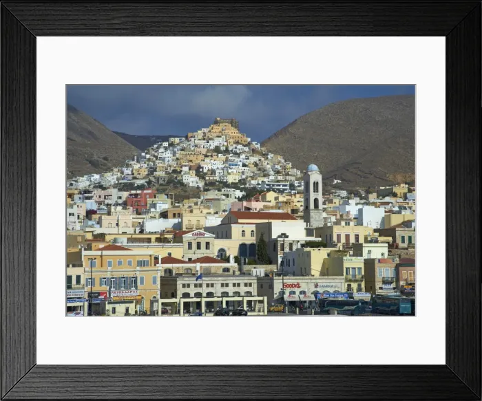 Framed Print : Ermoupoli (Khora) and Ano Syros, Syros Island, Cyclades, Greek Islands, Greece, Europe Framed Print : Ermoupoli (Khora) and Ano Syros, Syros Island, Cyclades, Greek Islands, Greece, Europe