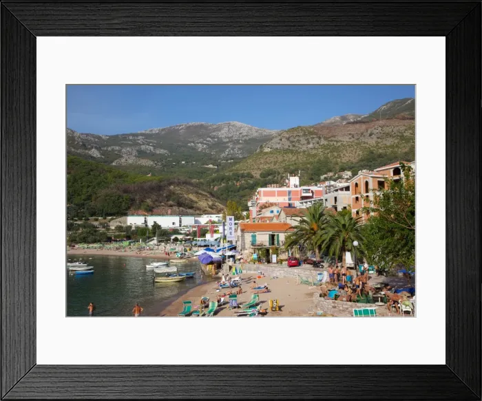 Framed Print : Beach, Milocer, Budva Bay, The Budva Riviera, Montenegro, Europe Framed Print : Beach, Milocer, Budva Bay, The Budva Riviera, Montenegro, Europe