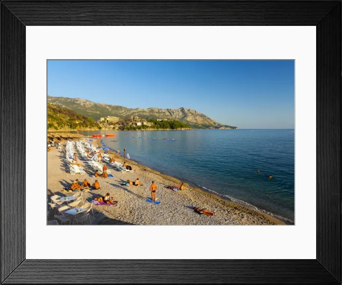 Framed Print : Main Beach, Budva, Montenegro, Europe Framed Print : Main Beach, Budva, Montenegro, Europe
