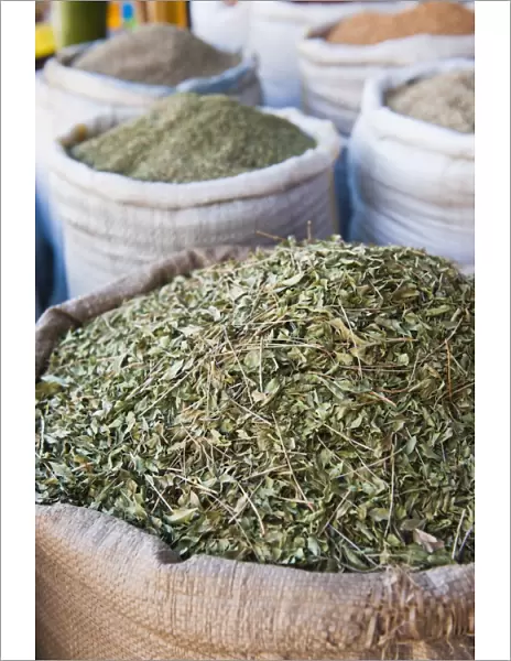 Moroccan tea leaves for sale, Essaouira, formerly Mogador, UNESCO World Heritage Site, Morocco, North Africa, Africa