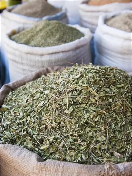 Moroccan tea leaves for sale, Essaouira, formerly Mogador, UNESCO World Heritage Site, Morocco, North Africa, Africa