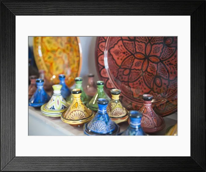 Framed Print : Ceramics for sale, Essaouira, formerly Mogador, Morocco, North Africa, Africa Framed Print : Ceramics for sale, Essaouira, formerly Mogador, Morocco, North Africa, Africa