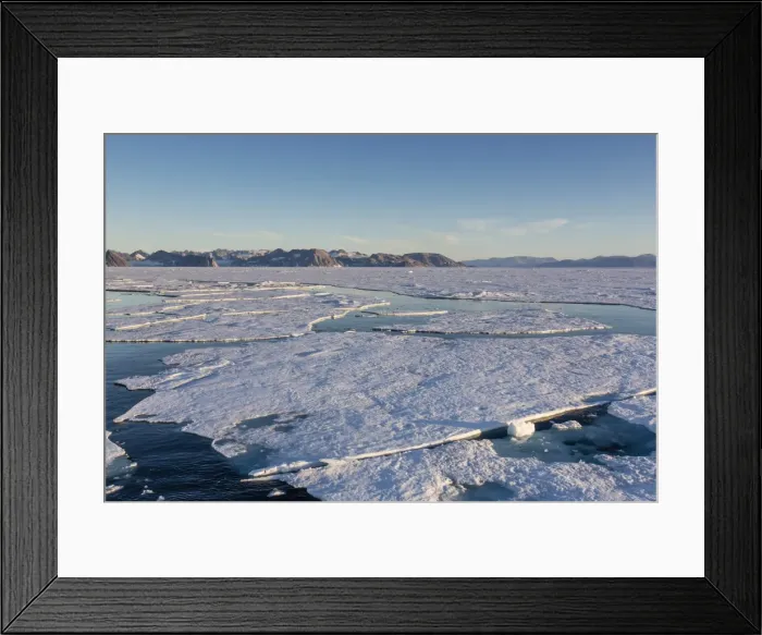 Framed Print : First year sea ice in Kong Oscar Fjord, Northeast Greenland, Polar Regions Framed Print : First year sea ice in Kong Oscar Fjord, Northeast Greenland, Polar Regions