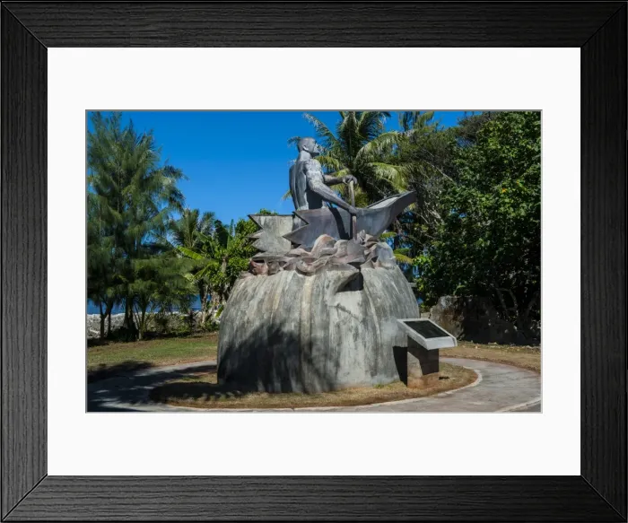 Framed Print : Bronze statue of a Chamorro chief, Guam, US Territory, Central Pacific, Pacific Framed Print : Bronze statue of a Chamorro chief, Guam, US Territory, Central Pacific, Pacific