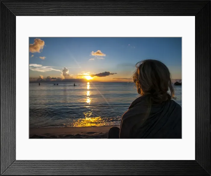 Framed Print : Woman watching the sunset in Guam, US Territory, Central Pacific, Pacific Framed Print : Woman watching the sunset in Guam, US Territory, Central Pacific, Pacific