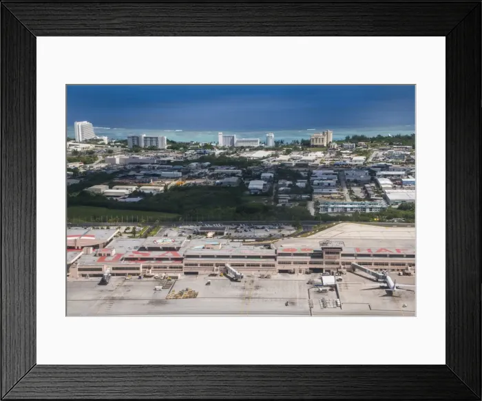 Framed Print : Aerial of the Airport of Guam, US Territory, Central Pacific, Pacific Framed Print : Aerial of the Airport of Guam, US Territory, Central Pacific, Pacific